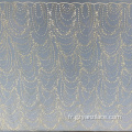 Tissu de maille de dentelle de paillettes chimiques blanc cassé